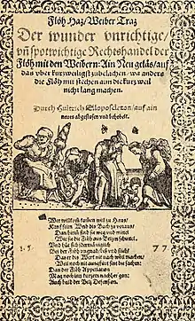 Titelblatt der Ausgabe von Flöh Haz \ Weiber Traz aus dem Jahr 1577