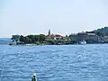 Die Isola dei Pescatori von Nord-Westen, dahinter die Isola Bella.