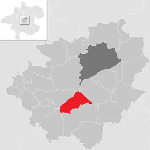 Lage der Gemeinde Fischlham im Bezirk Wels-Land (anklickbare Karte)