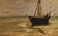 Édouard Manet,Fischerboot am Strand von Berck, 1873