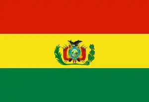 Kriegsflagge Boliviens zu Land
