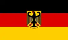 In Deutschland geduldete Flagge mit dem Bundeswappen