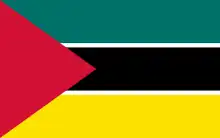 Flagge der FRELIMO. Prä-Unabhängigkeitsflagge vom 5. September 1974 bis 25. Juni 1975