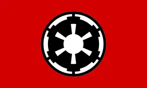 Die Flagge des Galaktischen Imperiums ähnelt der Hakenkreuzflagge.