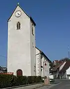 Westseite der Kirche St. Sebastian