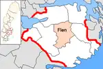 Lage der Gemeinde Flen