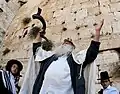 Slichot-Gebete mit Schofarhorn vor dem Versöhnungstag (Jom Kippur) - Westmauer, Jerusalemer Altstadt, 2008.