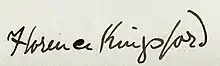 Unterschrift Florence Kingsford, 1902