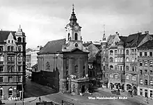 die ehemalige Pfarrkirche Matzleinsdorf in der Nähe der Laurenzgasse