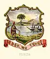 Staatssiegel Floridas nach einem Entwurf von Henry Mitchell, veröffentlicht 1876 von L. Prang