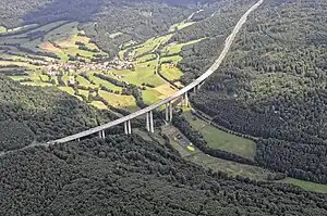 Grenzwaldbrücke und Rhön bei Bad Brückenau