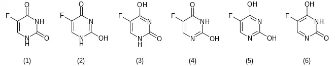 Tautomere Formen von 5-Fluoruracil