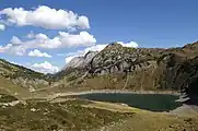 Formarinsee mit dem Berg Formaletsch (1,5 km östlich des Sees) im Hintergrund