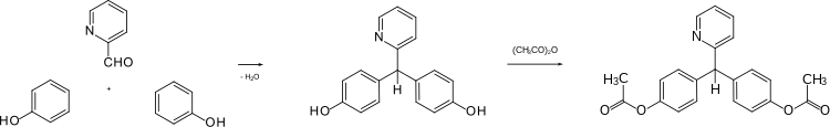 Formelschema einer Synthese von Bisacodyl