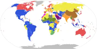 Weltkarte über die Regierungssysteme