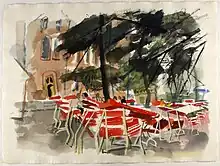 Aquarell Fränkischer Biergarten