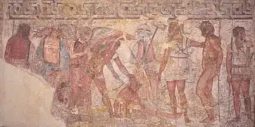 Achilles opfert trojanische Gefangene