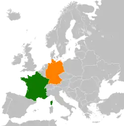 Lage von Frankreich und Deutschland