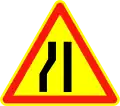 AK3b: Temporär links verengte Fahrbahn (bis 1992)