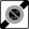 B50b: Ende eines eingeschränkten Haltverbotes für eine Zone (halbmonatlicher Seitenwechsel)