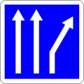 C24b: Fahrstreifentafel; Darstellung ohne Gegenverkehr