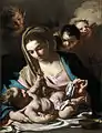 Madonna mit Kind, 6,45 × 4,8 cm (?!), Öl auf Leinwand, um 1720, Art Gallery of South Australia, Adelaide