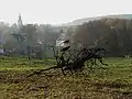 Blick auf Frankenstein im Herbst