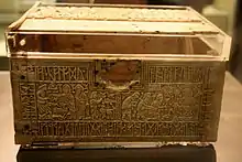 Franks Casket, Northumbria, frühes 8. Jahrhundert (Stiftung 1867).