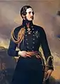 Franz Xaver Winterhalter: Prinz Albert von Sachsen-Coburg und Gotha, 1842. Der Gemahl der englischen Königin Victoria entsprach vollkommen dem Bild männlicher Schönheit. Perfekter Wuchs und Haltung wurden auch bei Männern durch eine leicht geschnürte Taille unterstrichen.