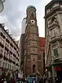Blick von der Liebfrauenstraße auf die Frauenkirche