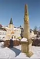 Distanzsäule am Markt