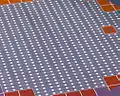 Mit dem Fraunhofer AME75-Prozess fertig prozessierte Mikroscanner bei designspezifischer Strukturierung ausgehend von einem blanken BSOI-Wafer.