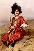 Dame im roten Kleid