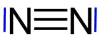 Stickstoffmolekül mit zwei freien Elektronenpaaren.