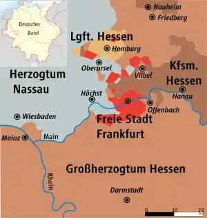 Umgebung der Freien Stadt Frankfurt
