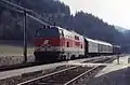 Güterzug im Bahnhof Freiland, 1992