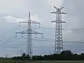 Erster fertig montierter Mast für DC (Bl. 4689, Mast 51) bei Mannheim-Wallstadt