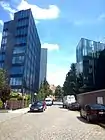 Straße am Güterbahnhof Wilmersdorf, Blick zur Hauptstraße