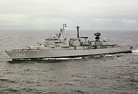 Backbordansicht der  Hr. Ms. Kortenaer
