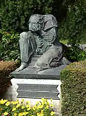 Grabskulptur von Johann Michael Bossard für Fritz Hoffmann-La Roche (1868–1920), Grab auf dem Friedhof Wolfgottesacker, Basel
