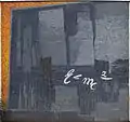 E = mc², Bildfeld des Mosaiks von Fritz Eisel am ehemaligen Rechenzentrum (Nordseite)