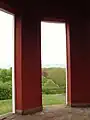 Blick aus dem Tempel über die Karlsaue