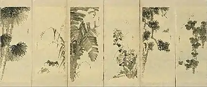 Stellschirm „Gräser und Blumen“