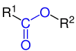 Fruchtester; R1 und R2 sind Organylreste, z. B. Alkylgruppen.