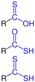Allgemeine Strukturen der Thiocarbonsäuren