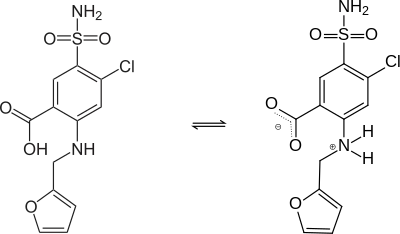 Furosemid Gleichgewicht mit Zwitterion