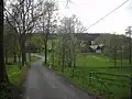 Blick in den Ort an der Straße von Raun