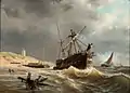 Gestrandete Barkasse (1858)