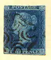 Die Two Pence Blue von 1841 (Vorbild für die Blaue Mauritius)