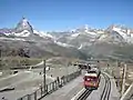Beh 4/8 3051 bei der Einfahrt in den Bahnhof Gornergrat